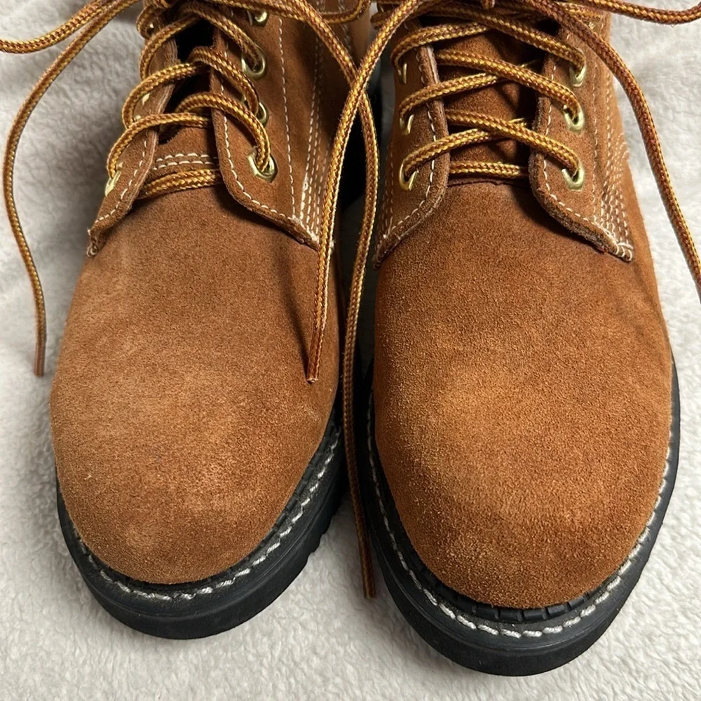 Cat's Paw Steel Toe Leather/ Suede Work Boots, ,Size 7.5 Lace Up High Tops NWOT